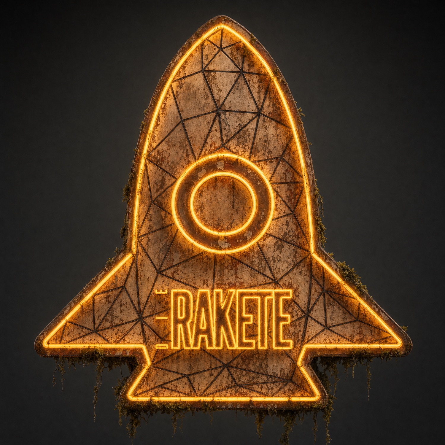 Neonschild-Rakete